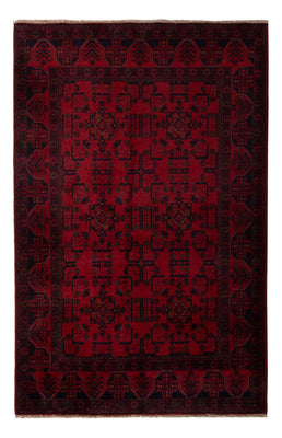Tapis afghan - Kunduz - 201 x 129 cm - rouge foncé