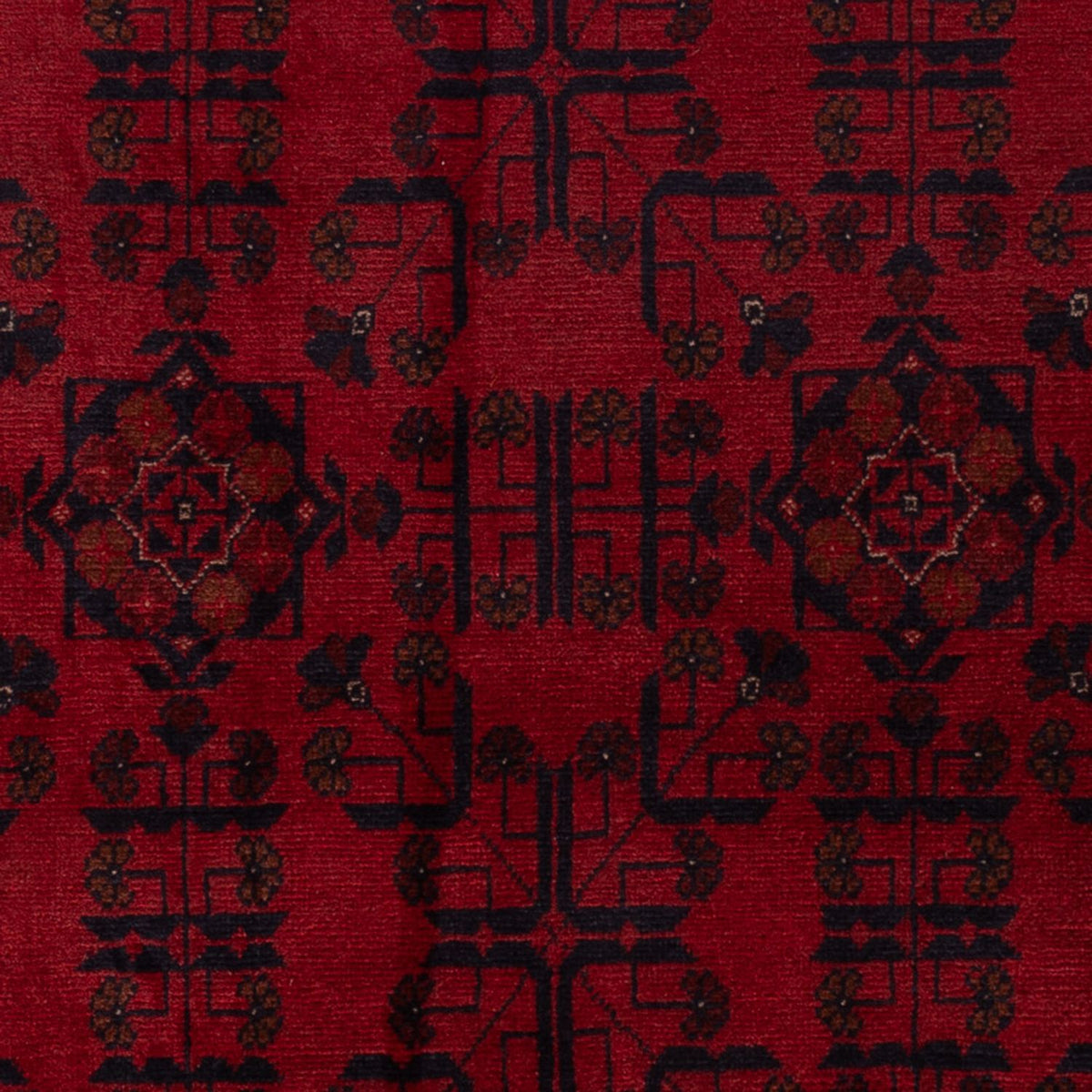 Tapis afghan - Kunduz - 201 x 129 cm - rouge foncé