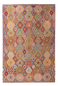 Tapis Kelim - Splash - 311 x 207 cm - multicolore