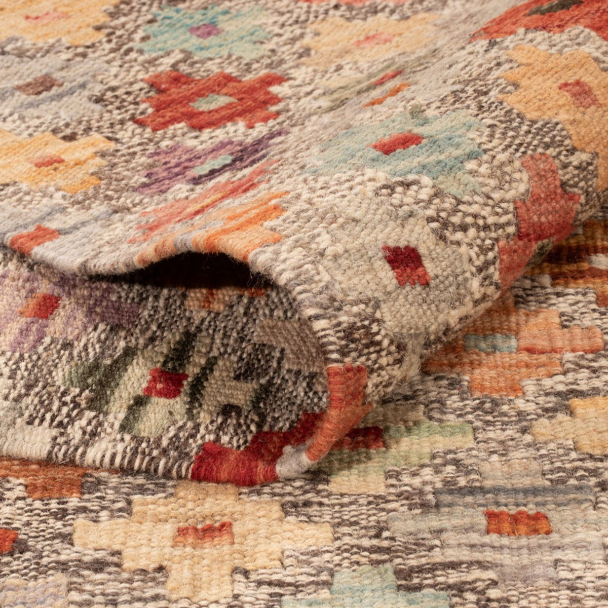 Tapis Kelim - Splash - 307 x 208 cm - multicolore