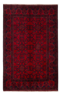 Tapis afghan - Kunduz - 201 x 126 cm - rouge foncé