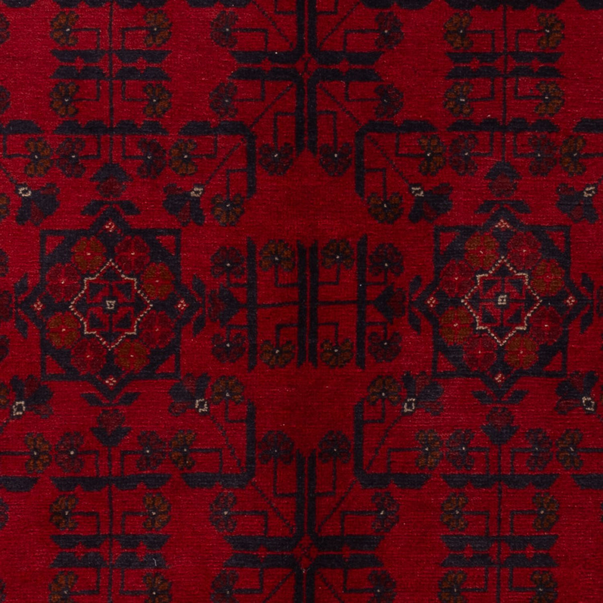 Tapis afghan - Kunduz - 201 x 126 cm - rouge foncé