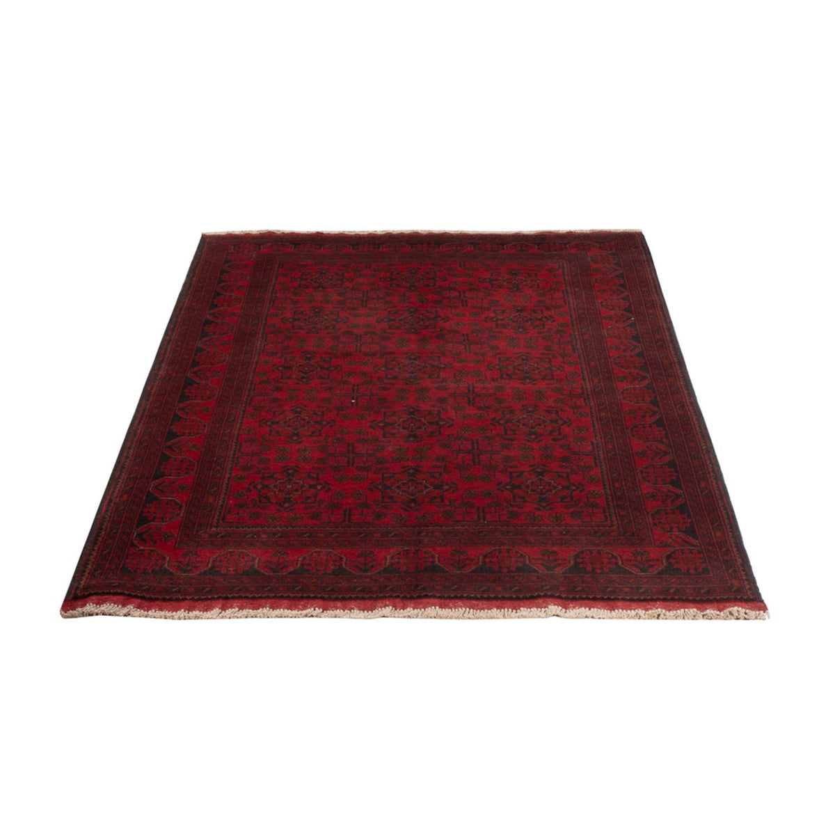 Tapis afghan - Kunduz - 195 x 123 cm - rouge foncé