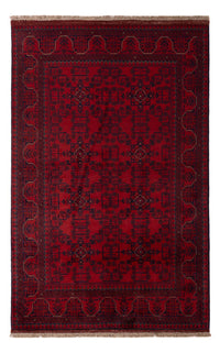 Tapis afghan - Kunduz - 193 x 124 cm - rouge foncé