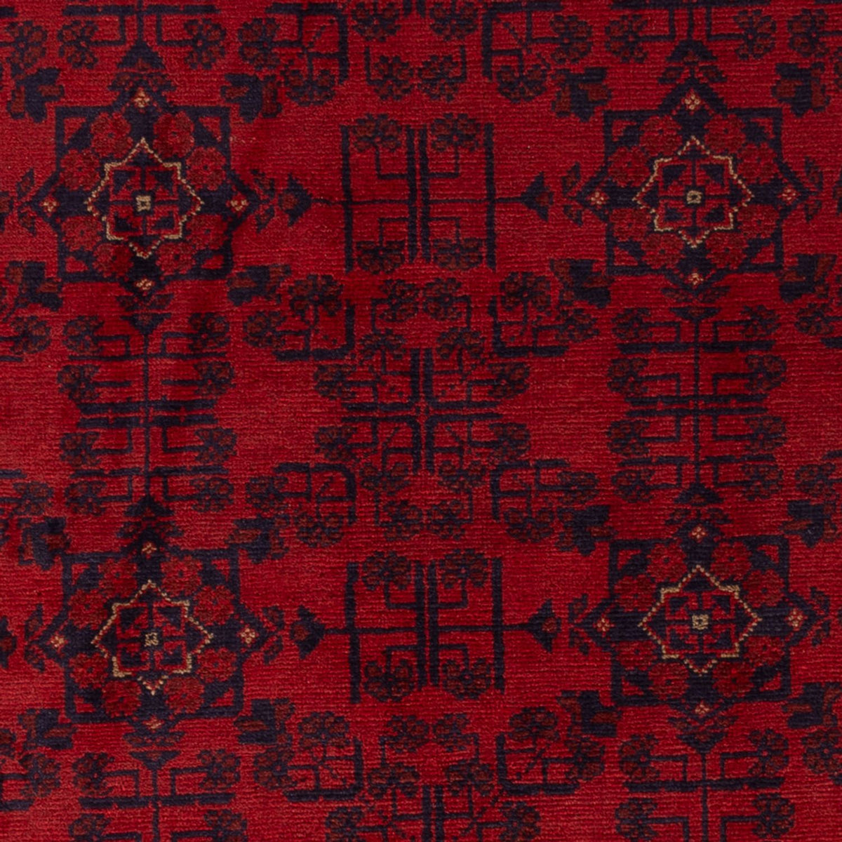 Tapis afghan - Kunduz - 193 x 124 cm - rouge foncé