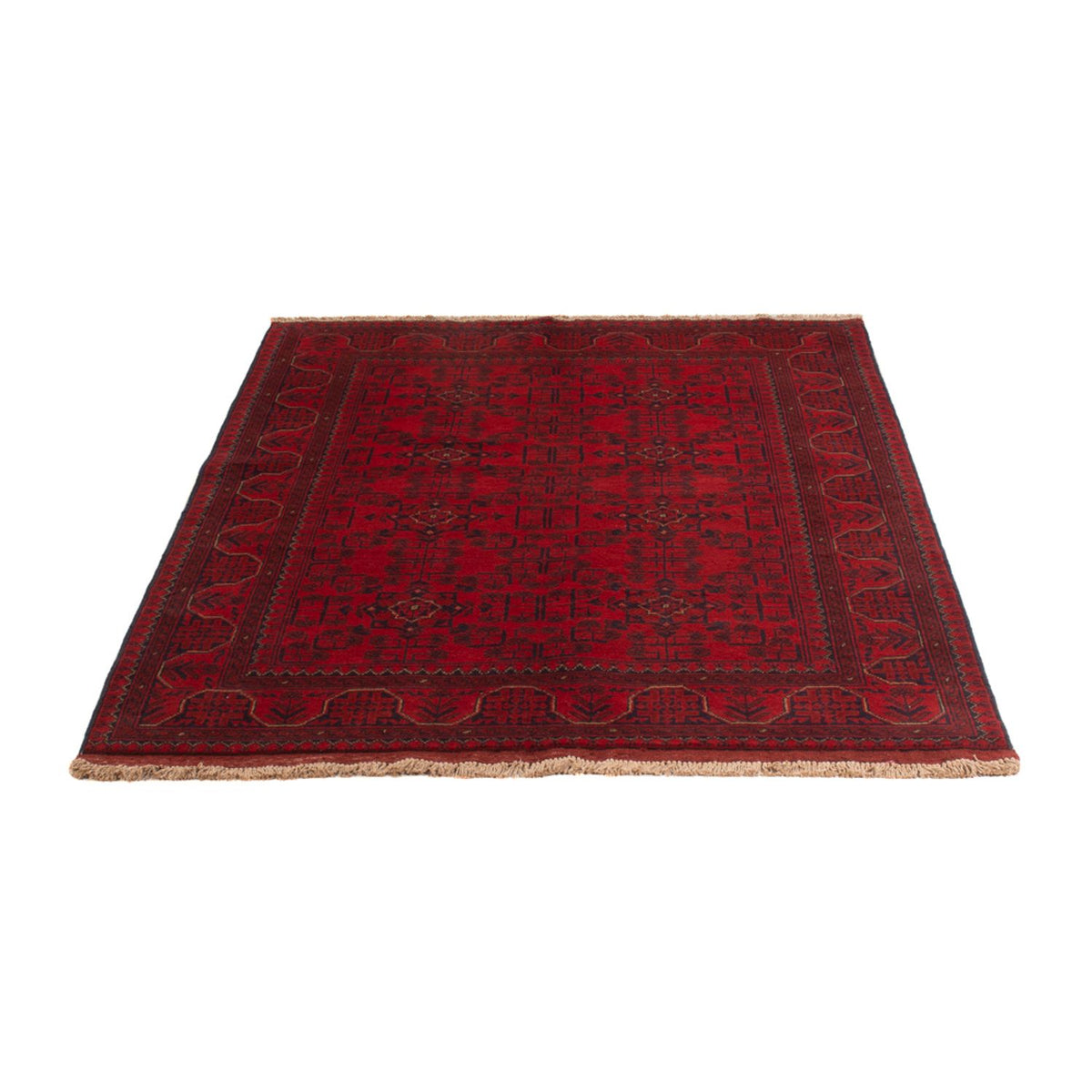 Tapis afghan - Kunduz - 193 x 124 cm - rouge foncé