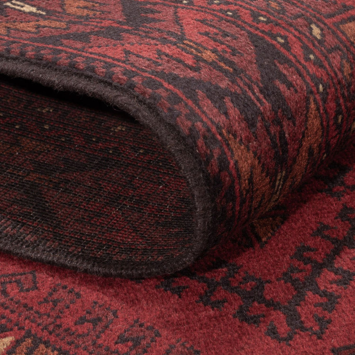 Tapis afghan - Kunduz - 195 x 125 cm - rouge foncé