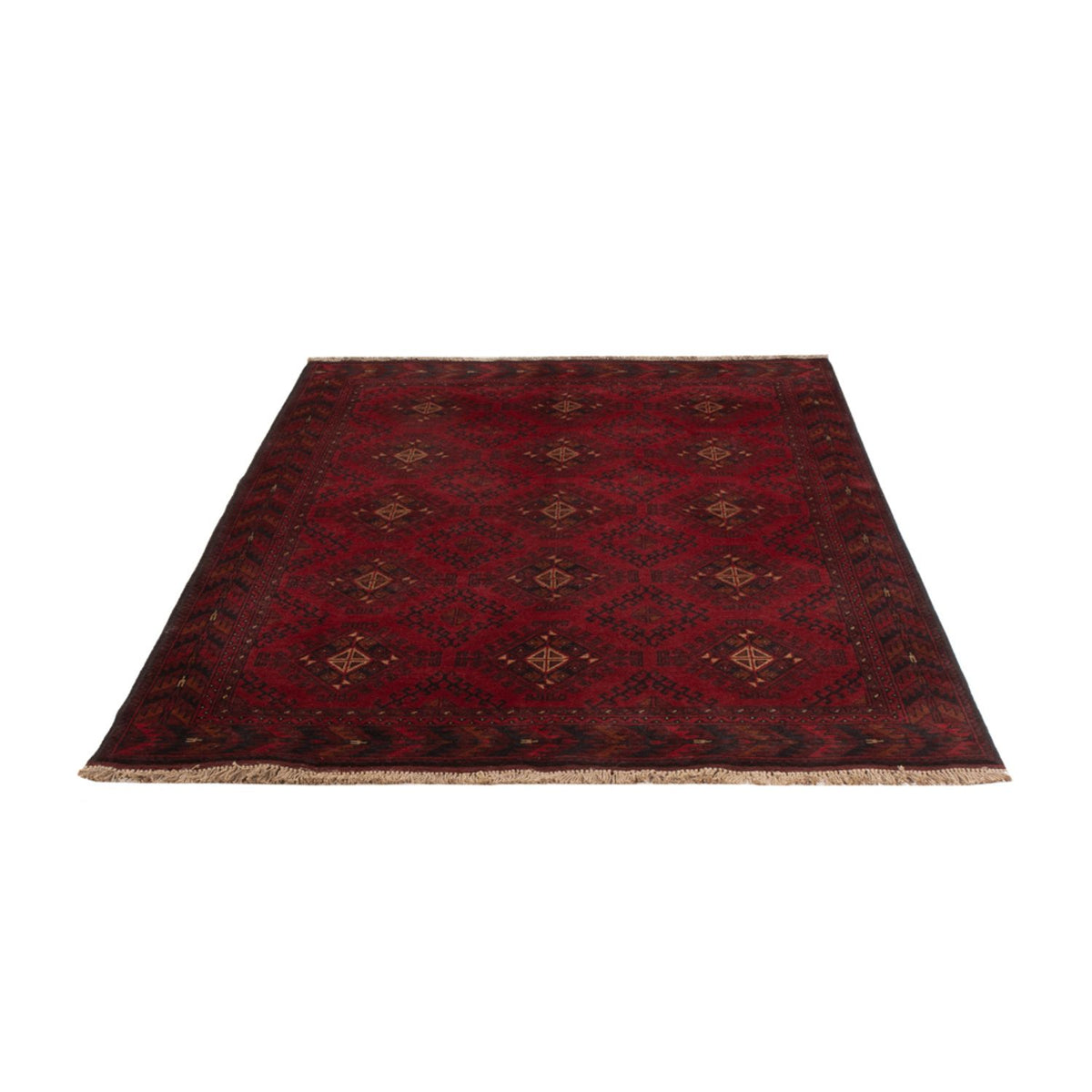 Tapis afghan - Kunduz - 195 x 125 cm - rouge foncé