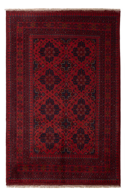 Tapis afghan - Kunduz - 198 x 124 cm - rouge foncé