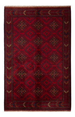 Tapis afghan - Kunduz - 196 x 125 cm - rouge foncé