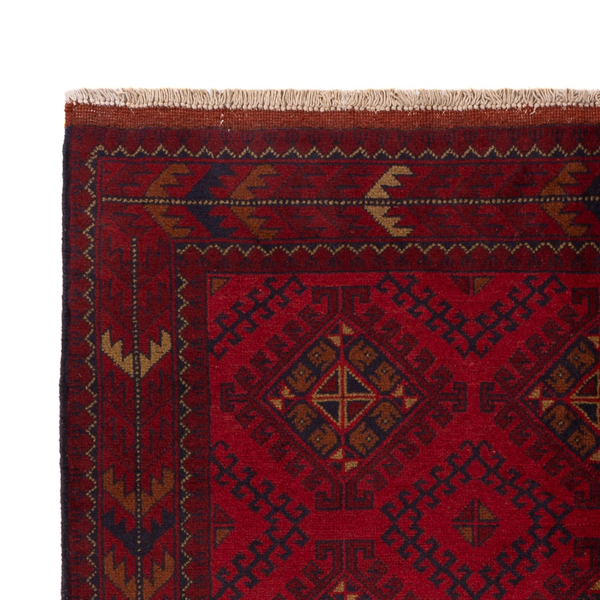 Tapis afghan - Kunduz - 196 x 125 cm - rouge foncé