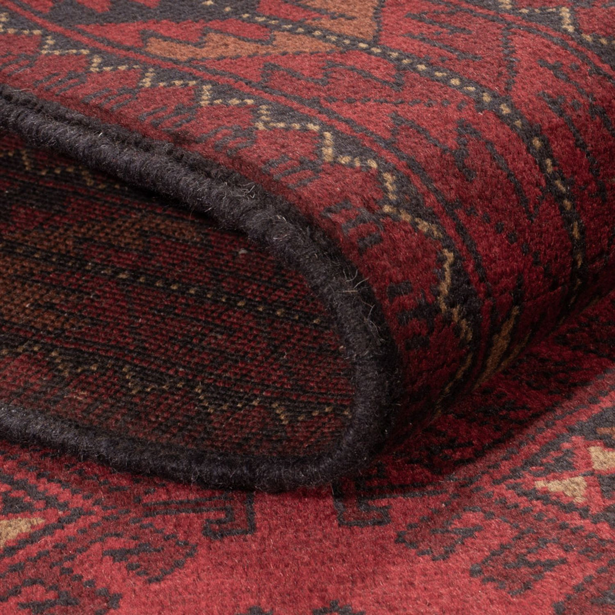 Tapis afghan - Kunduz - 196 x 125 cm - rouge foncé