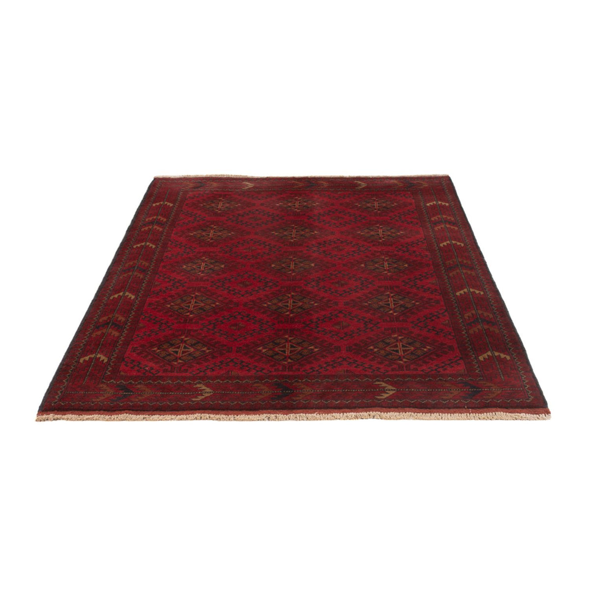 Tapis afghan - Kunduz - 196 x 125 cm - rouge foncé
