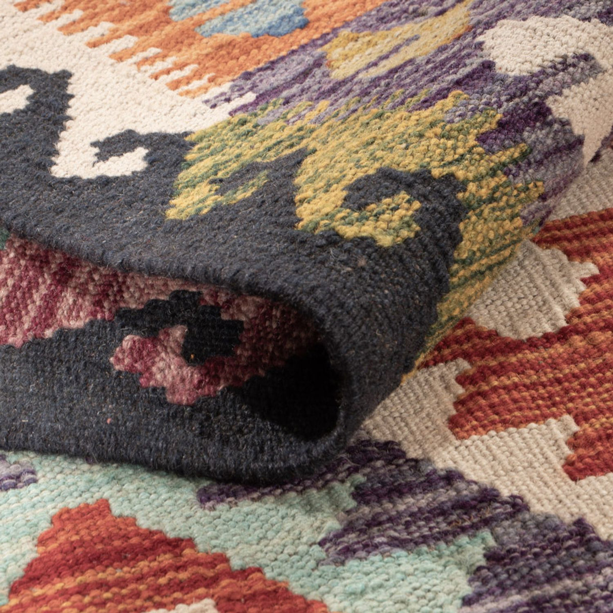 Tapis Kelim - Splash - 174 x 127 cm - multicolore