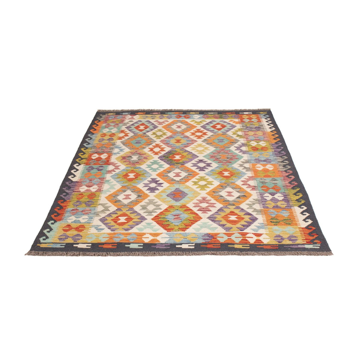 Tapis Kelim - Splash - 174 x 127 cm - multicolore