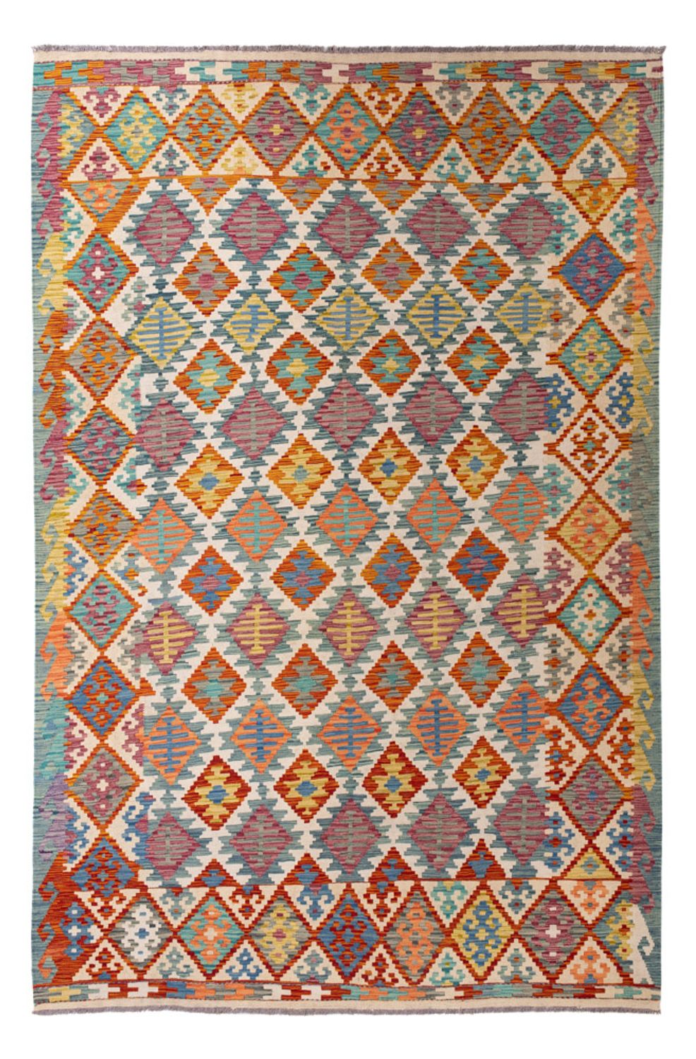 Tapis Kelim - Splash - 298 x 198 cm - multicolore