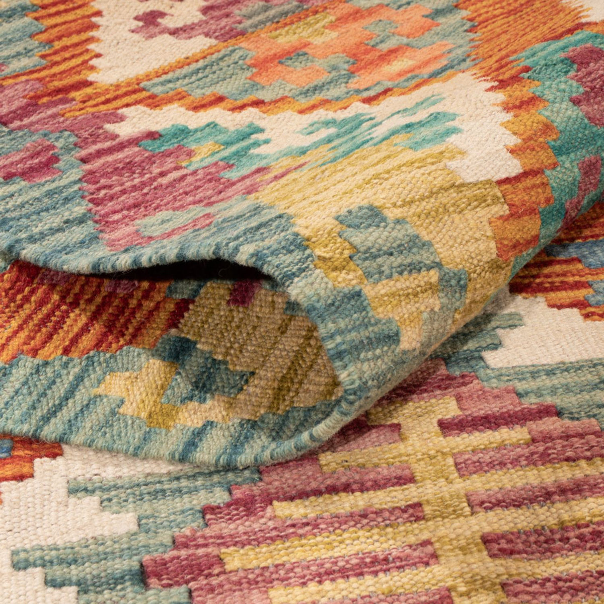 Tapis Kelim - Splash - 298 x 198 cm - multicolore