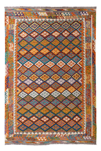 Tapis Kelim - Splash - 290 x 199 cm - multicolore