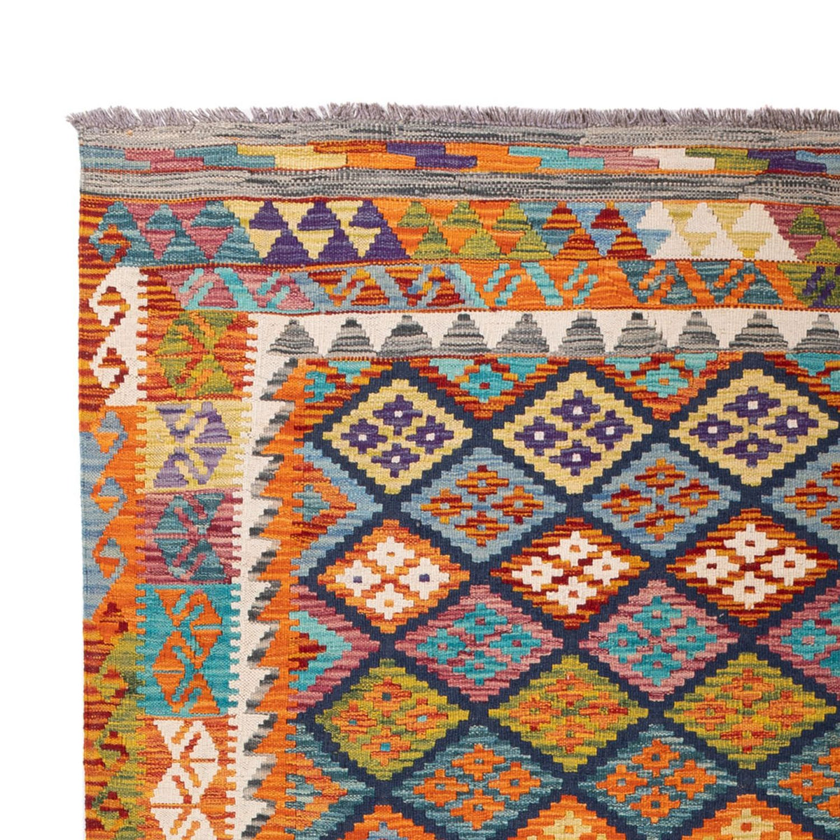 Tapis Kelim - Splash - 290 x 199 cm - multicolore