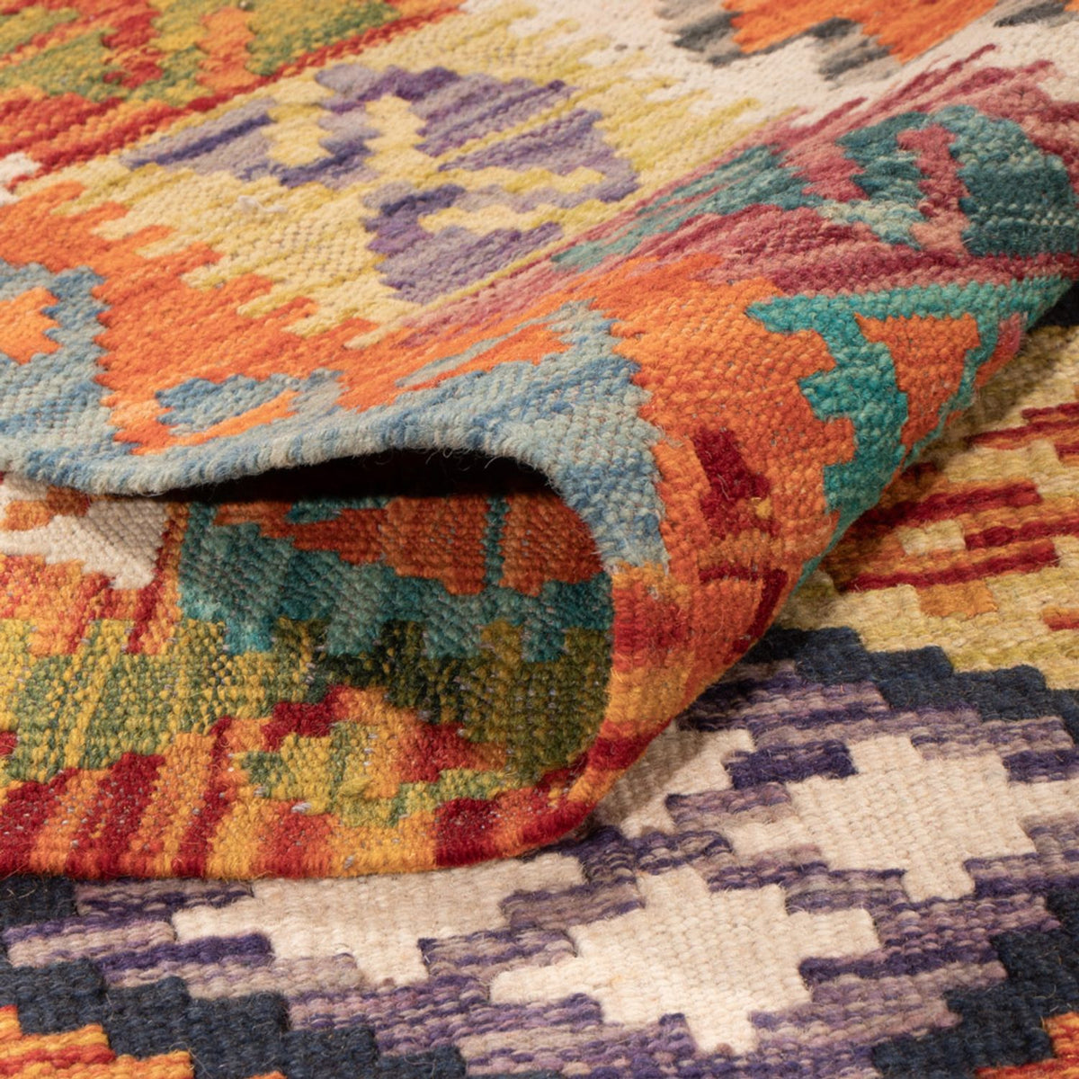 Tapis Kelim - Splash - 290 x 199 cm - multicolore