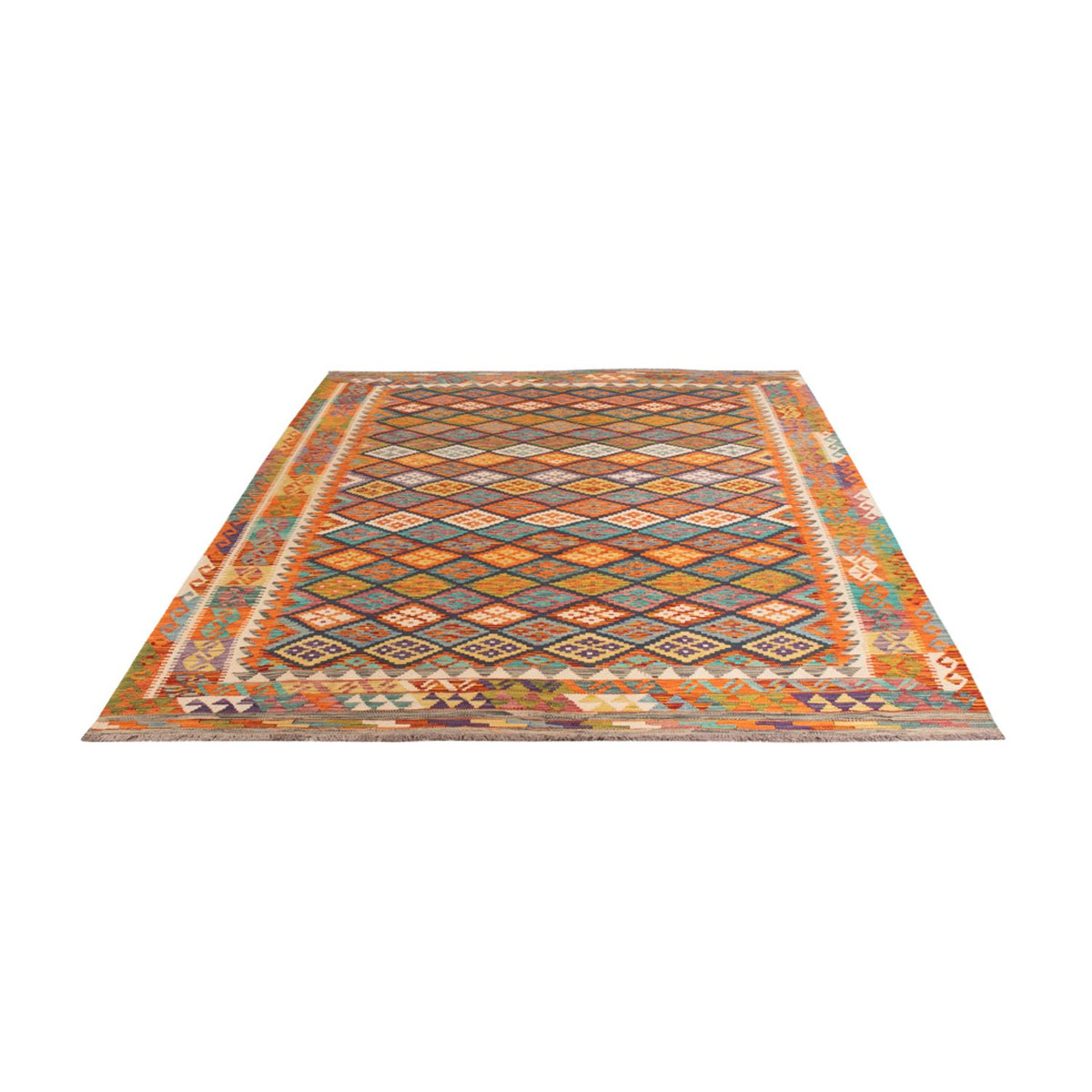 Tapis Kelim - Splash - 290 x 199 cm - multicolore