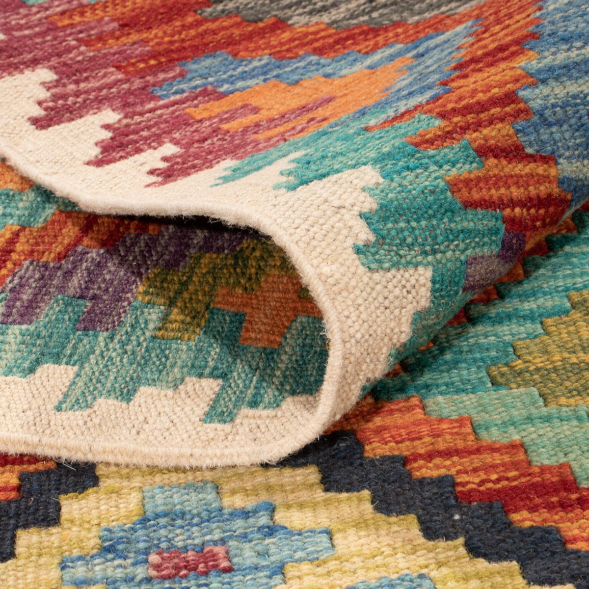 Tapis Kelim - Splash - 293 x 210 cm - multicolore