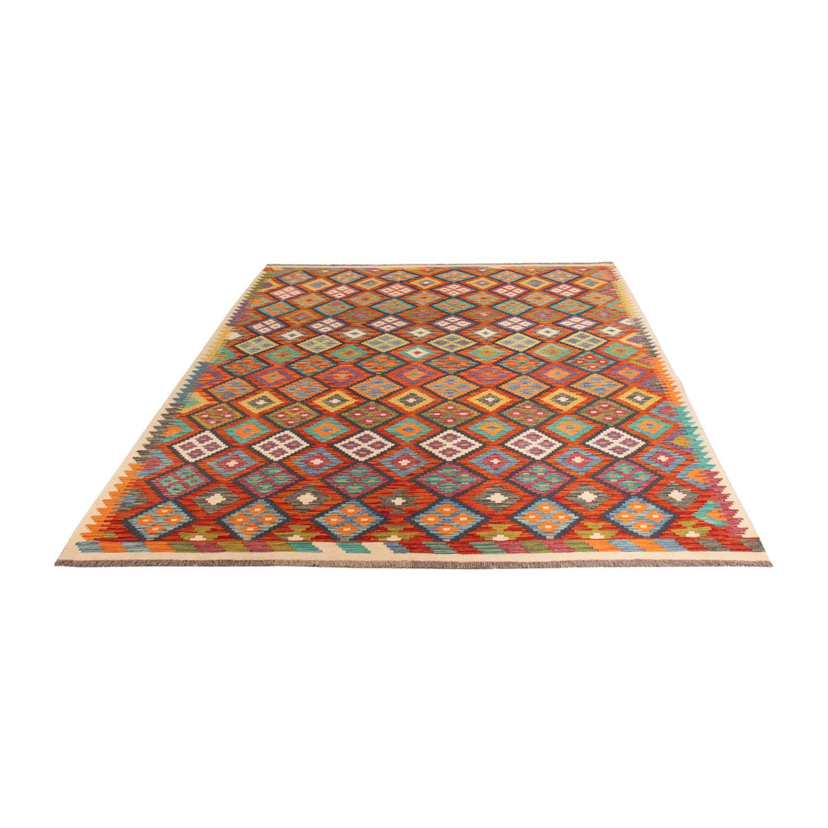 Tapis Kelim - Splash - 293 x 210 cm - multicolore