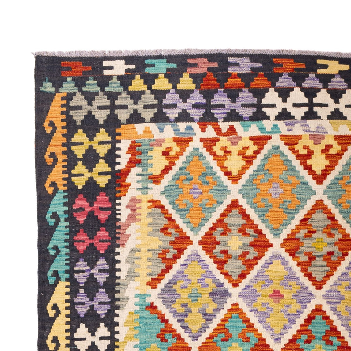 Tapis Kelim - Splash - 295 x 204 cm - multicolore