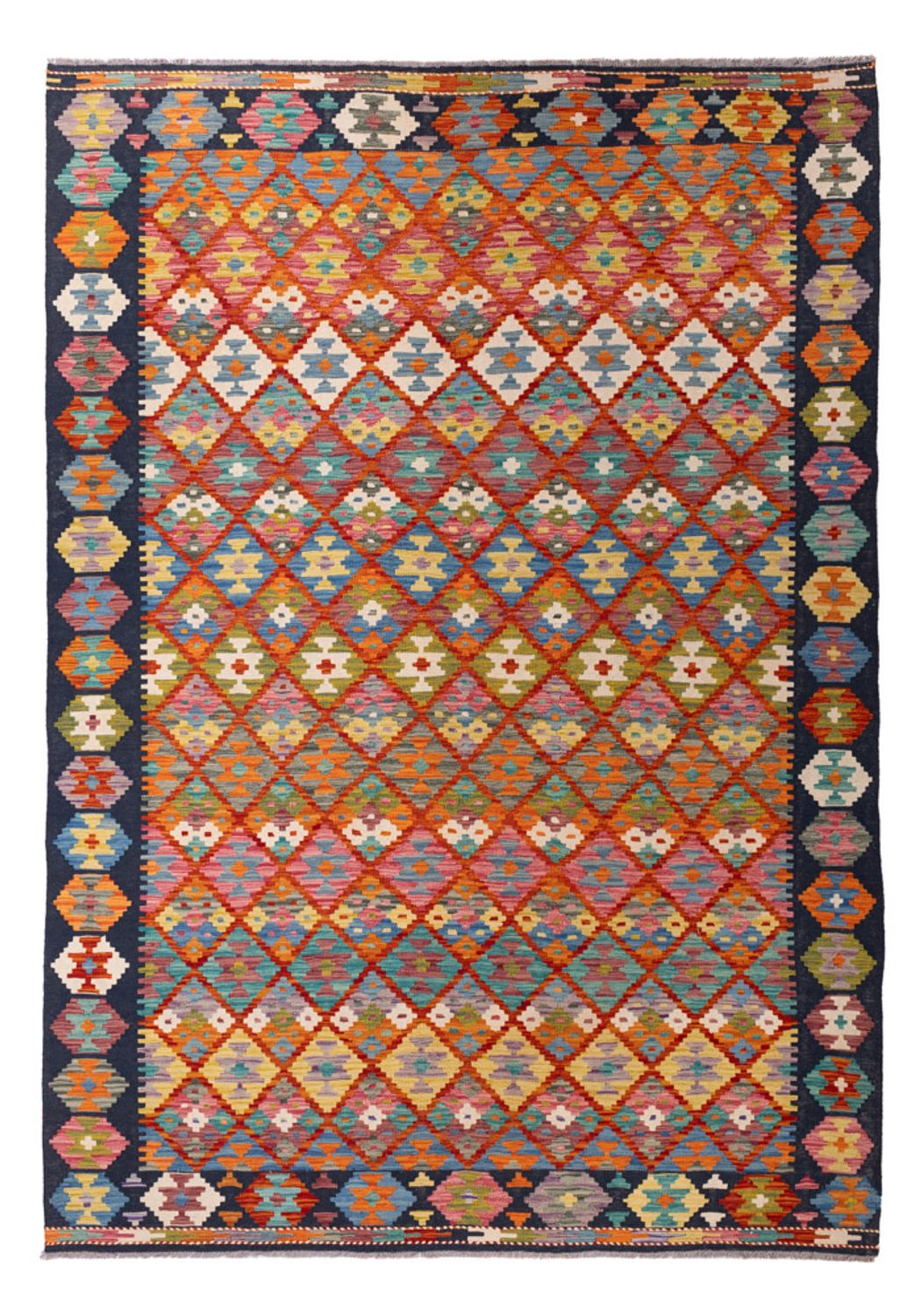 Tapis Kelim - Splash - 293 x 210 cm - multicolore