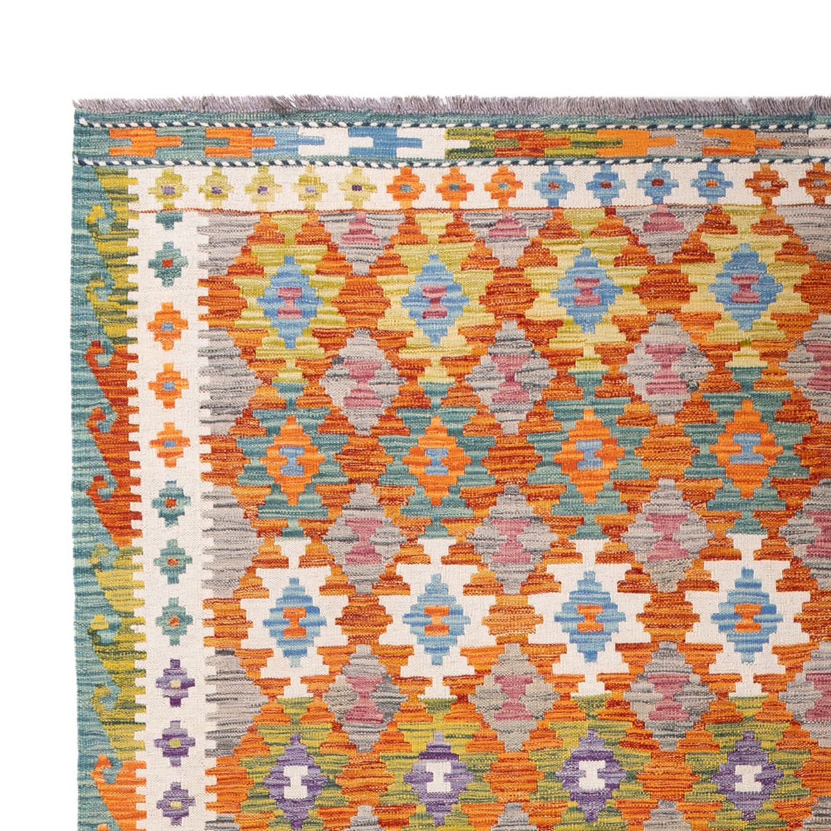 Tapis Kelim - Splash - 298 x 206 cm - multicolore