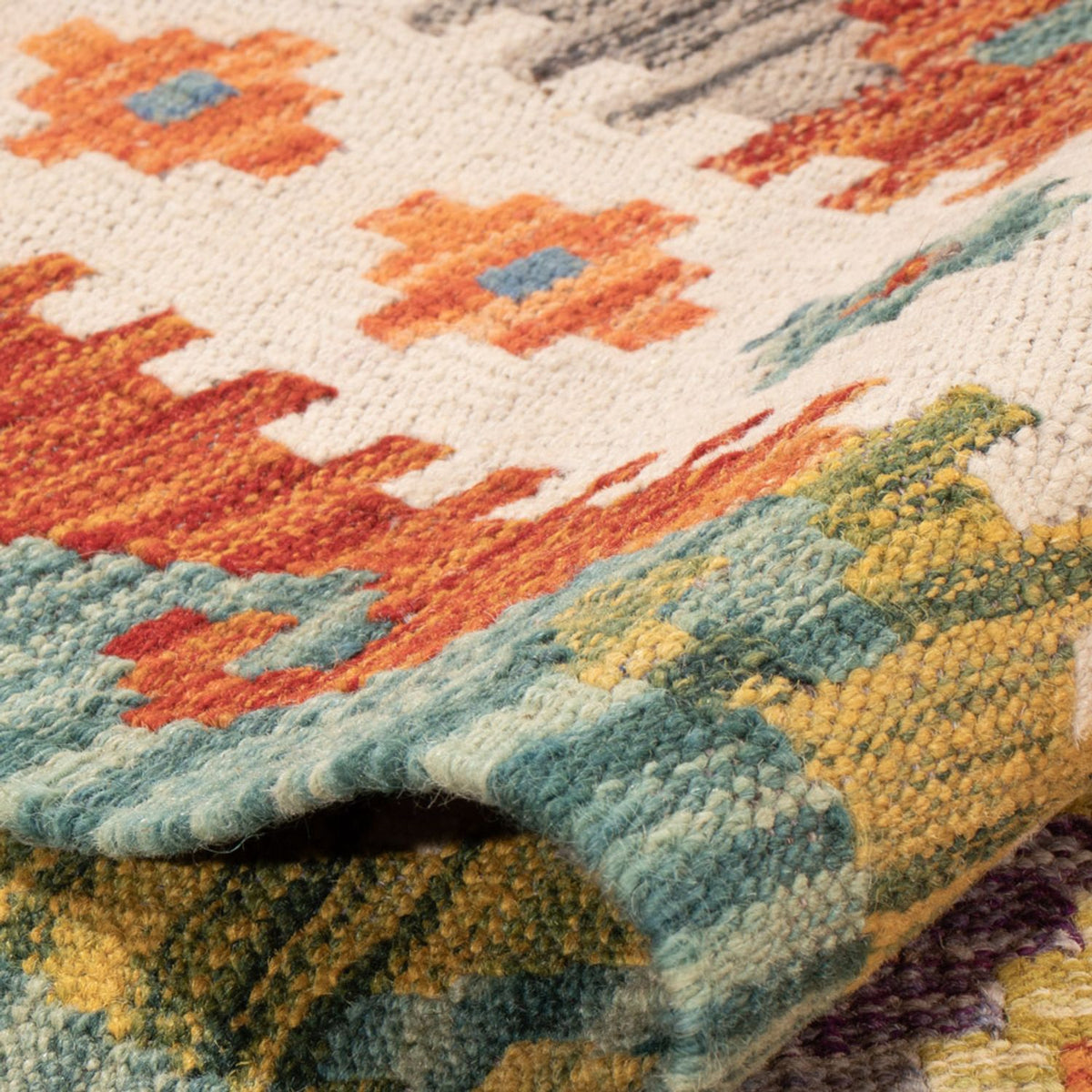 Tapis Kelim - Splash - 298 x 206 cm - multicolore