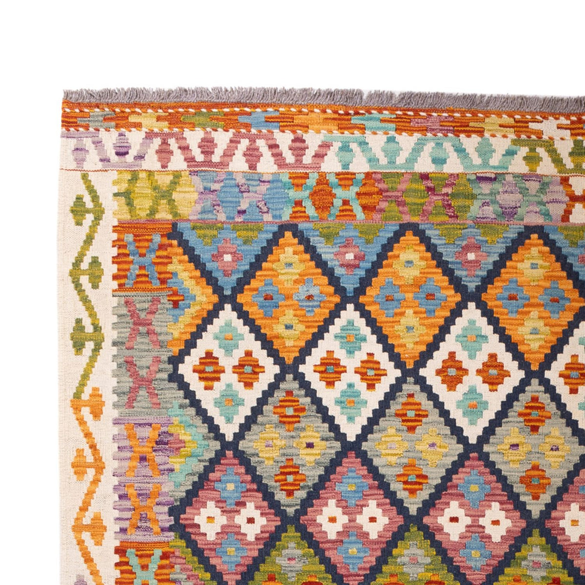 Tapis Kelim - Splash - 304 x 207 cm - multicolore