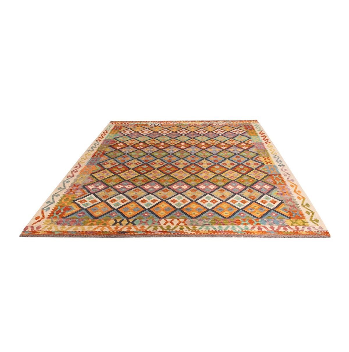 Tapis Kelim - Splash - 304 x 207 cm - multicolore