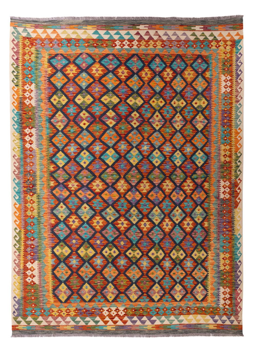 Tapis Kelim - Splash - 295 x 207 cm - multicolore