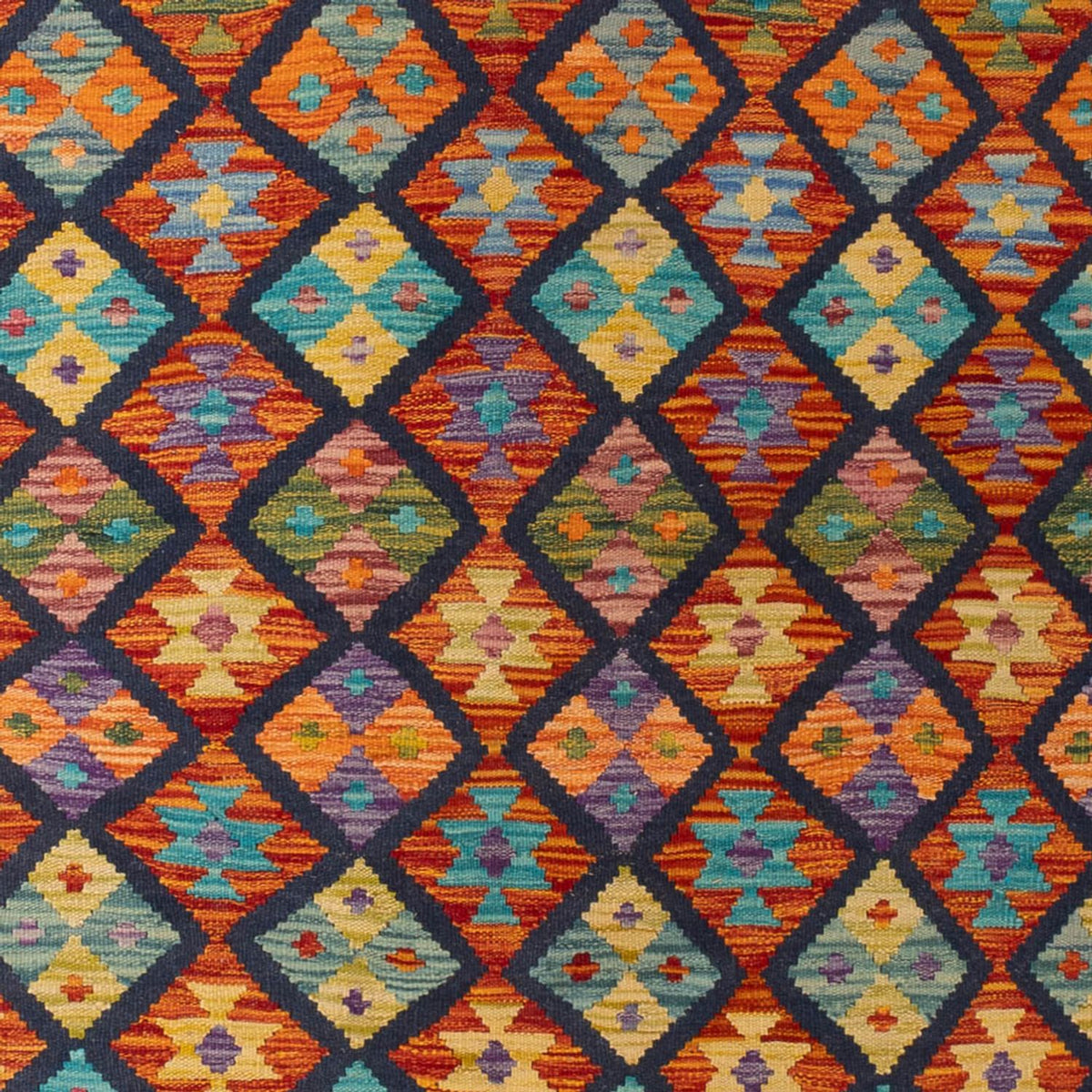 Tapis Kelim - Splash - 295 x 207 cm - multicolore