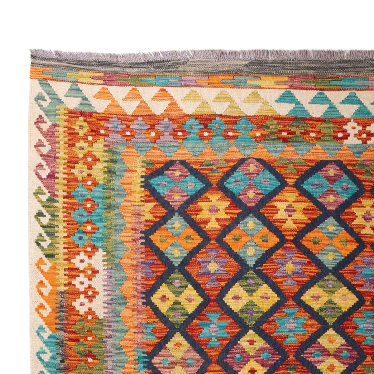 Tapis Kelim - Splash - 295 x 207 cm - multicolore