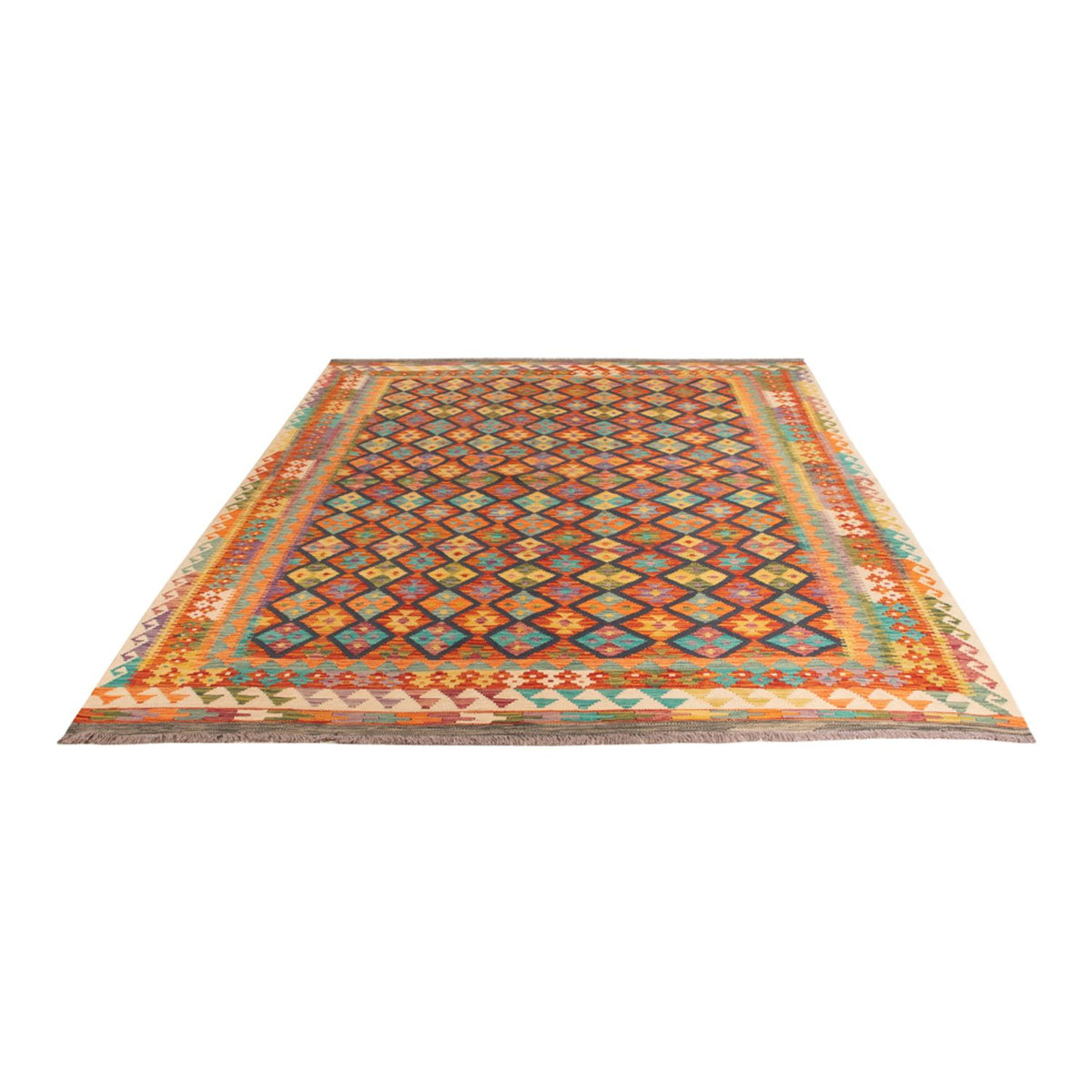 Tapis Kelim - Splash - 295 x 207 cm - multicolore