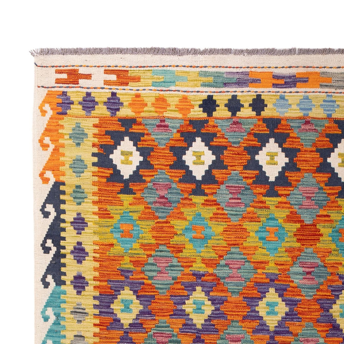 Tapis Kelim - Splash - 290 x 200 cm - multicolore