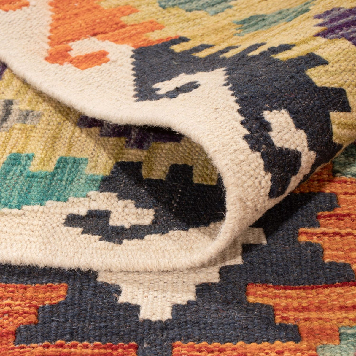 Tapis Kelim - Splash - 290 x 200 cm - multicolore