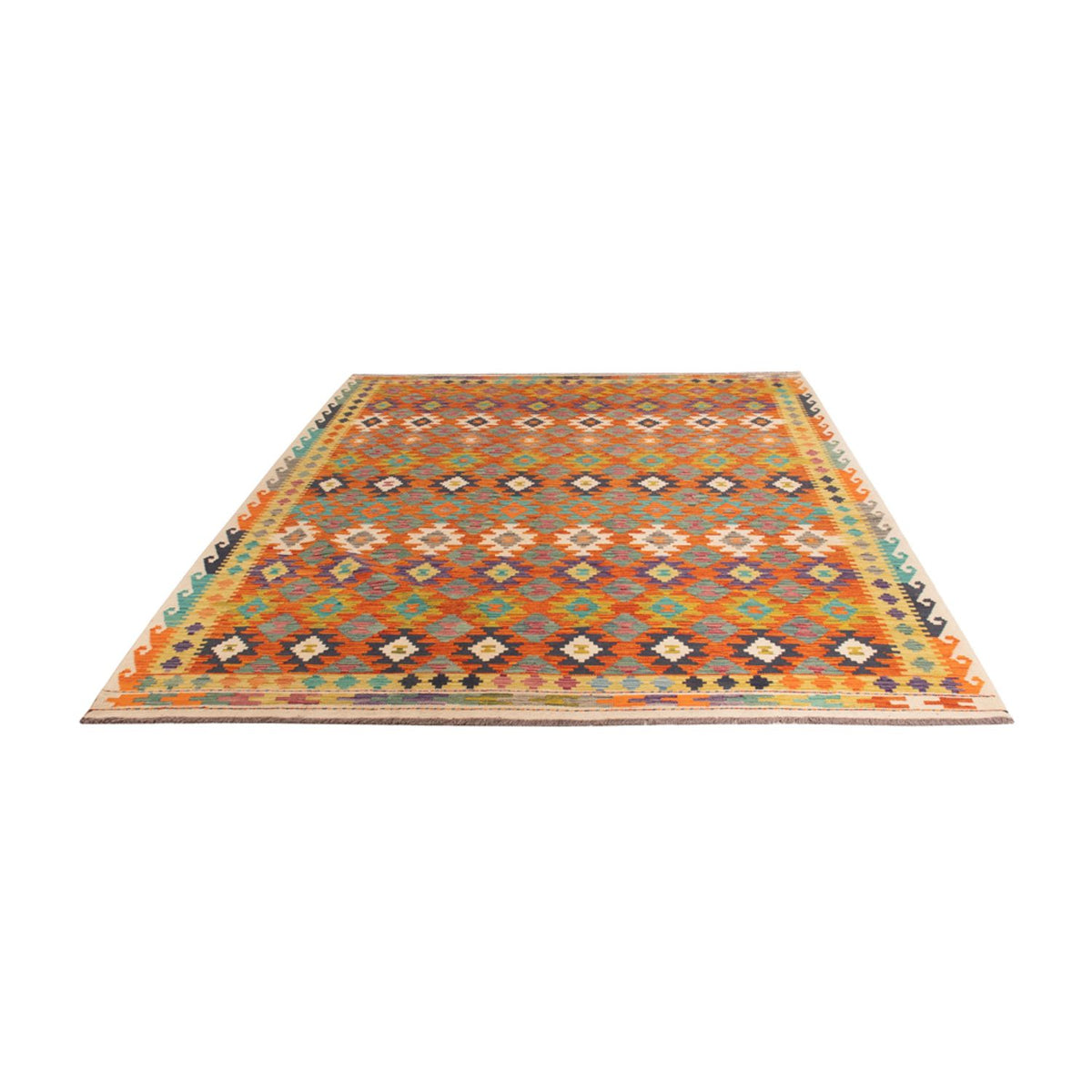 Tapis Kelim - Splash - 290 x 200 cm - multicolore