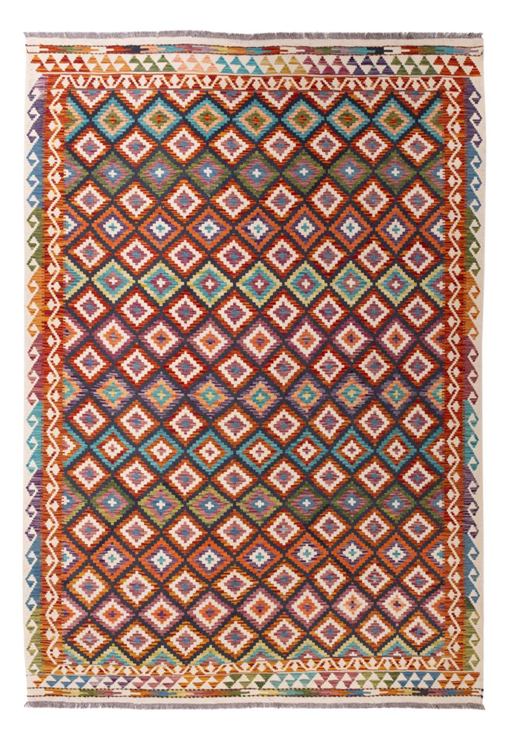 Tapis Kelim - Splash - 282 x 201 cm - multicolore