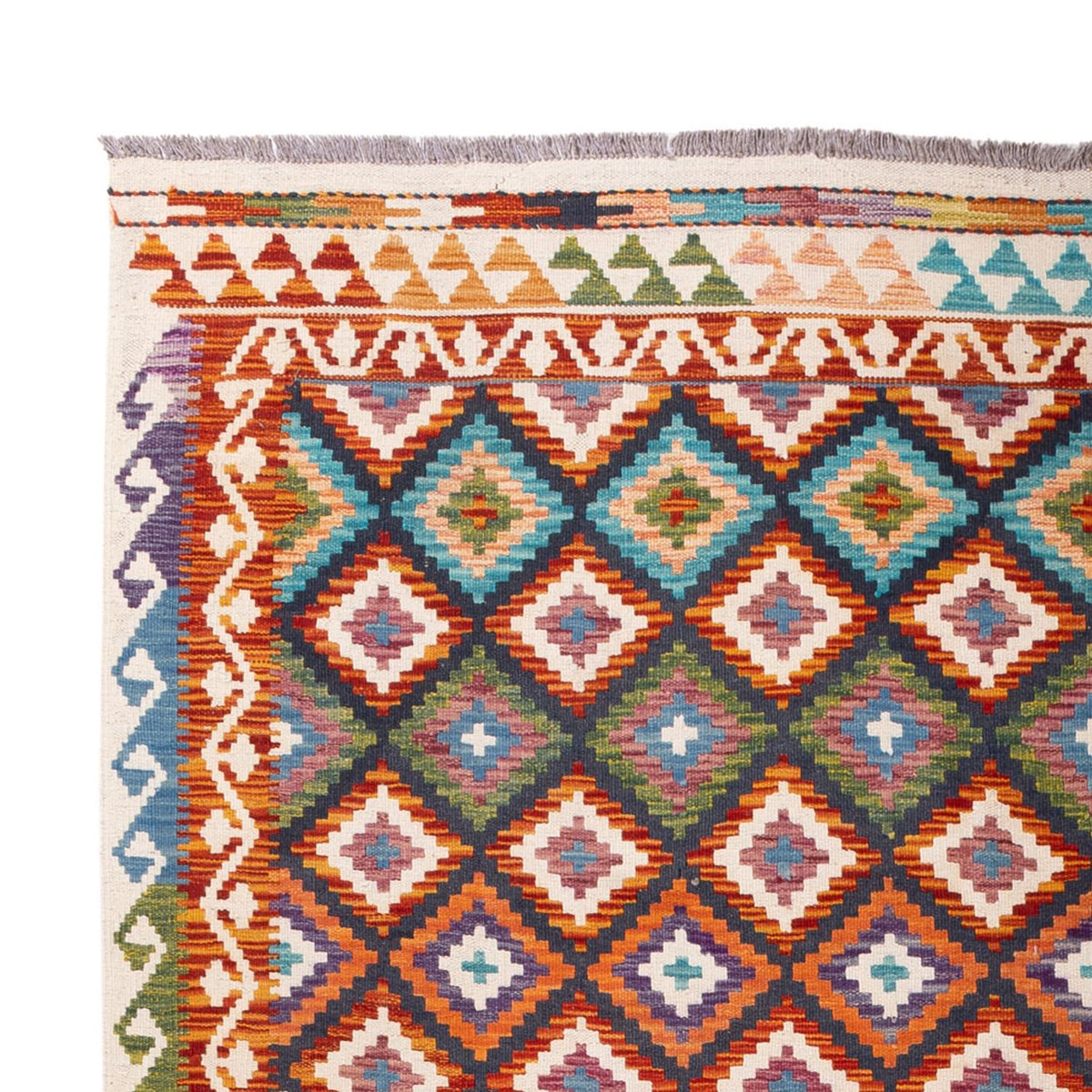 Tapis Kelim - Splash - 282 x 201 cm - multicolore