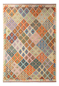 Tapis Kelim - Splash - 303 x 210 cm - multicolore