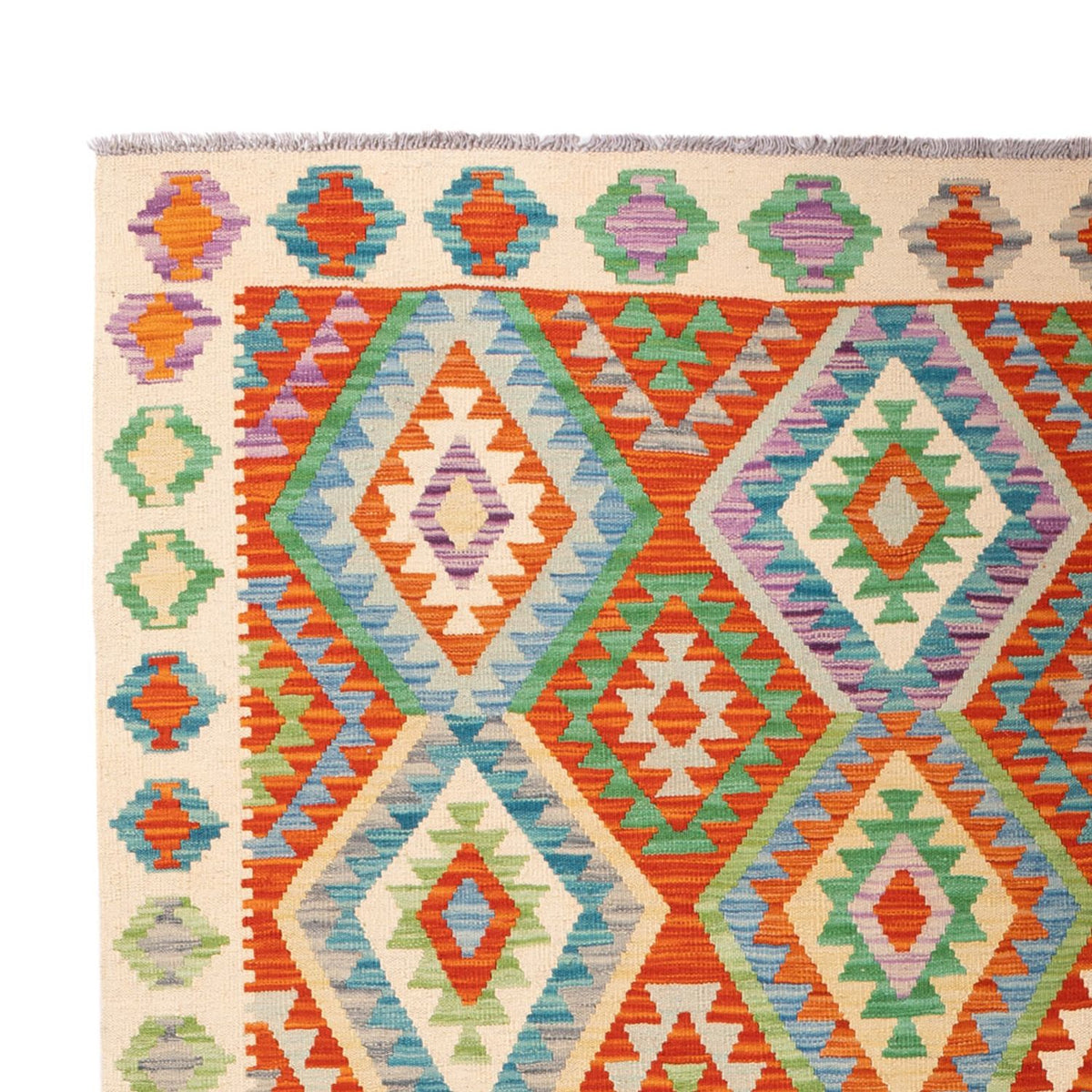 Tapis Kelim - Splash - 295 x 207 cm - multicolore