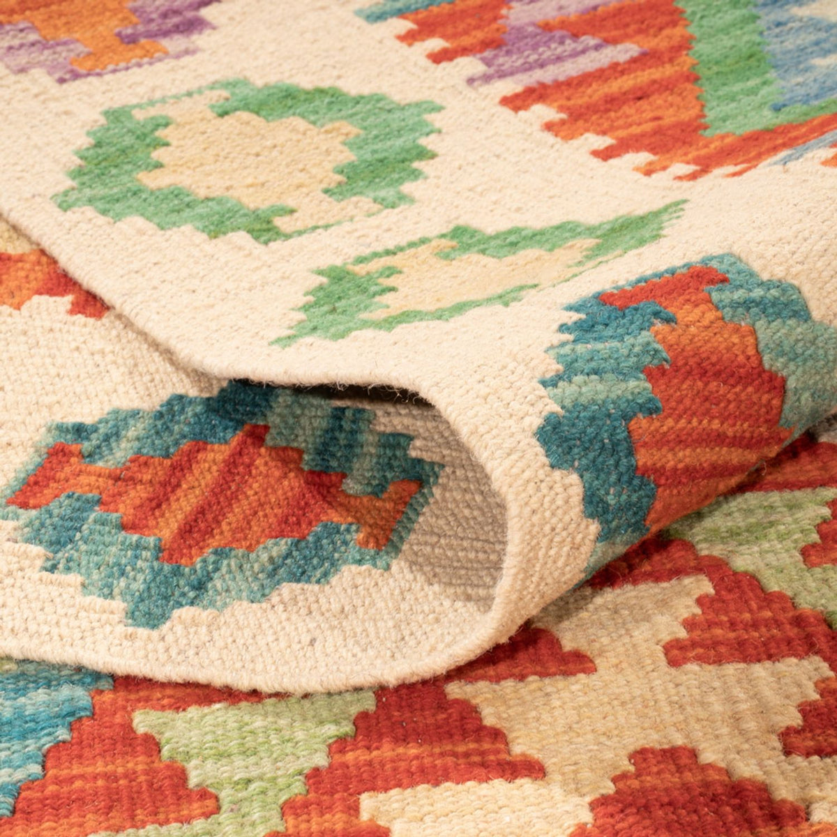 Tapis Kelim - Splash - 295 x 207 cm - multicolore