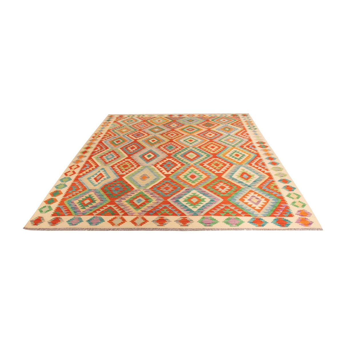 Tapis Kelim - Splash - 295 x 207 cm - multicolore
