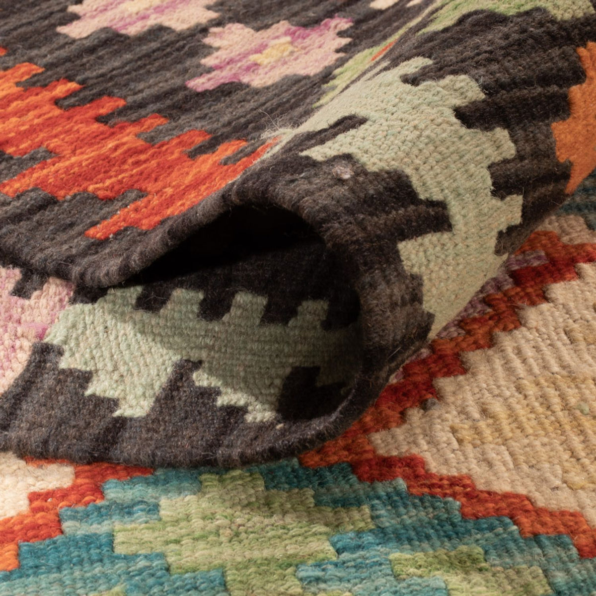 Tapis Kelim - Splash - 306 x 201 cm - multicolore