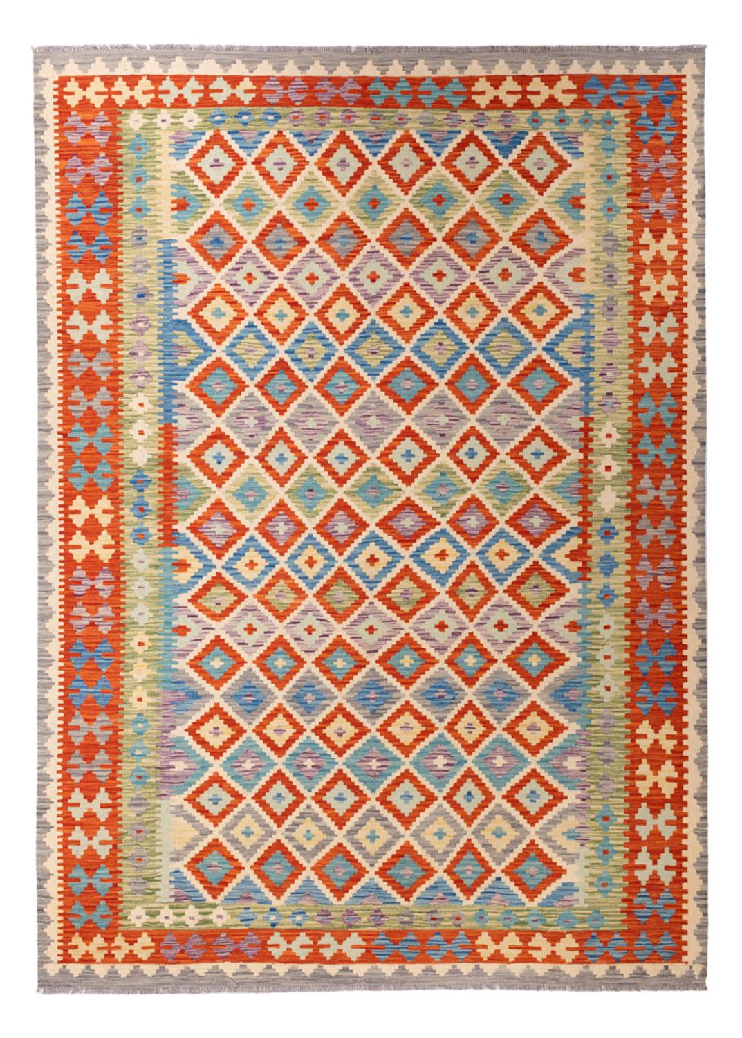 Tapis Kelim - Splash - 298 x 208 cm - multicolore