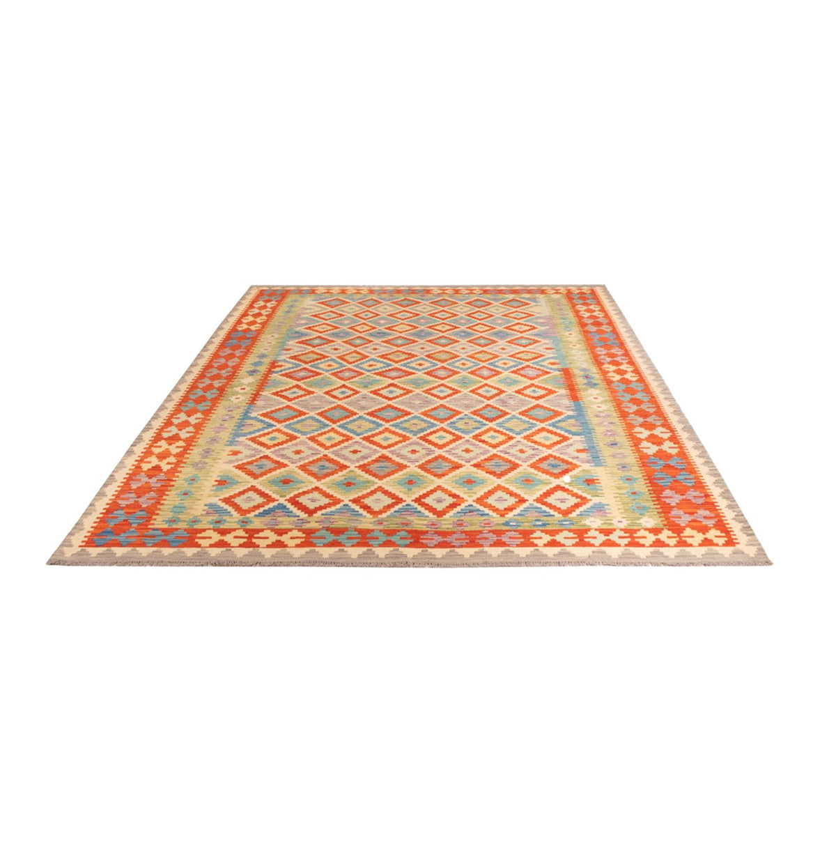 Tapis Kelim - Splash - 298 x 208 cm - multicolore