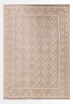 Tapis Kelim - Splash - 301 x 210 cm - gris clair